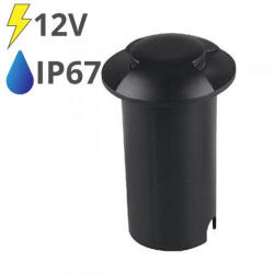 V-TAC LED talajlámpa 2 nyílással (1W/10lm) hideg fehér IP67, fekete - 12V! (22647)