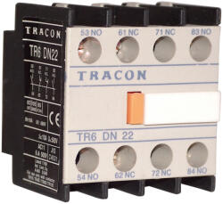 Tracon Homlokoldali segédérintkező TR1D/F és TR1E kontaktorokhoz 230V, 50Hz, 2A, 1×NC+3×NO (TR6DN31)
