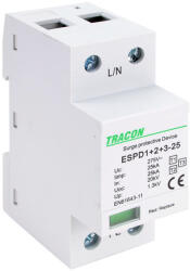 Tracon T1+T2+T3 AC típusú túlfeszültség levezető, egybeépített 1P 25kA 275V (ESPD1-2-3-25-1P)