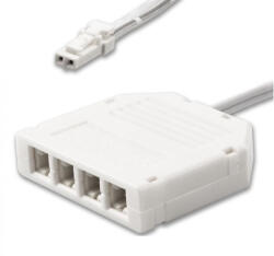 Isoled Elosztókábel 30cm 1 apa 4 anya MiniAMP csatlakozóval 2 eres fehér (ISO114498)