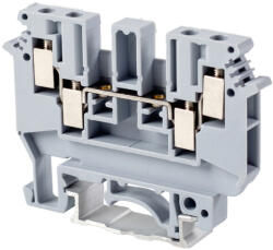 Tracon Négykapcsos ipari sorozatkapocs, csavaros, sínre, szürke 0, 2-4mm2, 690VAC, 32A (TSKA4-4)