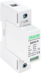 Tracon T2 AC típusú túlfeszültség levezető, cserélhető betéttel 1P 70kA 275V (ESPD2-70-1P)