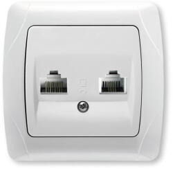 Panasonic Carmen RJ45 CAT6 + RJ11 CAT3 fali aljzat fehér keret (VI-CCAL6-TP)