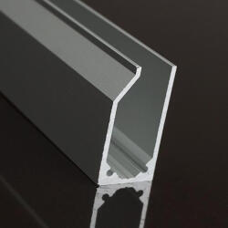Lumines Alu profil I6 eloxált ezüst LED szalaghoz-üvegszorító profil plexi/üveg táblához (17115)