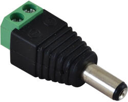 TRACON Jack/csavaros csatlakozó dugó LED szerelésekhez 5, 5 mm, In: 4A (LSZJM55)