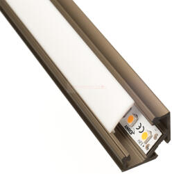 Alu-LED Alumínium profil LED szalaghoz barna Type-C opál búra (33991)