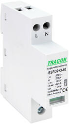 Tracon T2+T3 AC típusú túlfeszültség levezető, egybeépített 2P 40kA 275V (ESPD2-3-40-2P)
