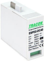 Tracon T2 DC típusú VG túlfeszültség levezető betét 600V (ESPD2-DC40-600VG)
