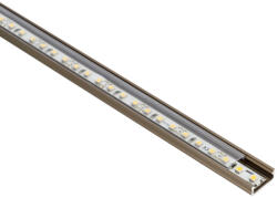 Lumines Barna - Alumínium U profil LED szalagos világításhoz 16x6 mm (Átlátszó búrával) (36560)