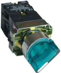 TRACON Tokozott világítókaros kapcsoló, zöld, LED, kétáll. , izzó n. 1×NC+1×NO, 3A/400V AC, IP44 (NYGBK2365ZT)