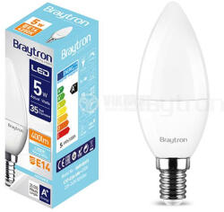 BRAYTRON Led lámpa gyertya E-14 5W C37 természetes fehér Braytron (BA09-00511)
