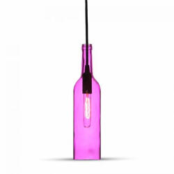 V-TAC - Palack üveg csillár (E14) - pink színű bura (13872)
