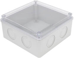 Tracon Elektronikai doboz, világos szürke, átlátszó fedéllel 150×150×70mm, IP55 (MED15157T) - vilagitasok