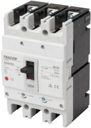 TRACON Kompakt megszakító 3P, 250A, Ir=(0, 8-1, 0)In, 400/415V, 50/60Hz, Icu=36kA, Ics=25kA (AKM2-250)
