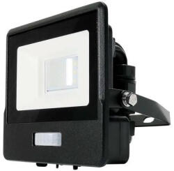 V-TAC Mozgásérzékelős PRO LED reflektor, fekete (10W/100°) meleg fehér, Samsung Chip - vízmentes kötődobozzal (29609)