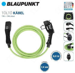 Blaupunkt töltőkábel 1 fázis elektromos autóhoz 7, 4kW 8 m T1-T2 (A1P32AT1)