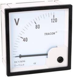 TRACON Analóg egyenáramú voltmérő 96×96mm, 120V DC (DCVM96-120) - vilagitasok