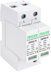 Tracon T2 AC típusú túlfeszültség levezető, cserélhető betéttel 2P 70kA 275V (ESPD2-70-2P)