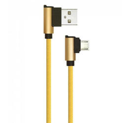 V-TAC Diamond L alakú USB - Micro USB nejlon-szövetkábel (1 méter) arany - USB 2.0 (22431)