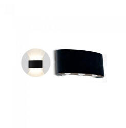 V-TAC Design oldalfali LED lámpatest, 6W, fekete, meleg fehér (23299)