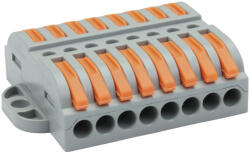 Tracon Csavar nélküli vezetékösszekötő, toldó, nyitható 0, 5-4mm2, 32A, 400VAC 8P (OVOFT88)
