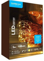 Modee LED karácsonyi fűzér 100LED/5m réz AA-elem fehér-fényű 3V DC 2500K IP20 Modee (EPINML-C1011)