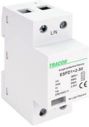 Tracon T1+T2 AC típusú túlfeszültség levezető, egybeépített 1P 50KA 385V (ESPD1-2-50-1P)