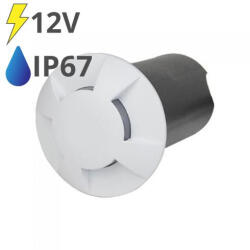 V-TAC LED talajlámpa 4 nyílással (1W/10lm) hideg fehér IP67, fehér - 12V! (22653)