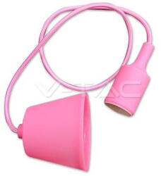V-TAC Szilikon minimal függeszték (E27)- 1 égős- pink színű búra (12672)