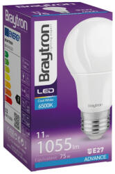 BRAYTRON Led lámpa körte E-27 11W A60 hideg fehér 1055lm Braytron (BA13-01123)