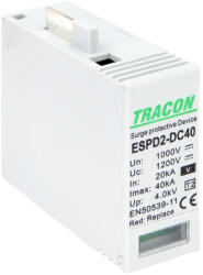 Tracon T2 DC típusú V túlfeszültség levezető, betét 1000V (ESPD2-DC40-1000V)