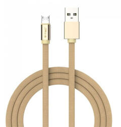 V-TAC Ruby USB - Micro USB pamut-szövetkábel (1 méter) arany - USB 2.0 (22413)