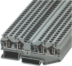 Tracon Négykapcsos ipari sorozatkapocs, rugós, sínre, szürke 0, 14-1, 5mm2, 500VAC, 17, 5A (TSKB1-4)