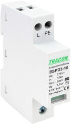 Tracon T3 AC típusú túlfeszültség levezető, egybeépített 1+1P 10kA 275V (ESPD3-10-1-1P)
