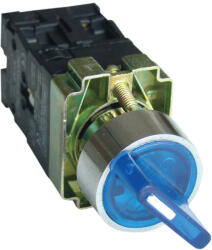 TRACON Tokozott világítókaros kapcsoló, kék, LED, kétáll. , izzó n. 1×NC+1×NO, 3A/400V AC, IP44 (NYGBK2665KT)