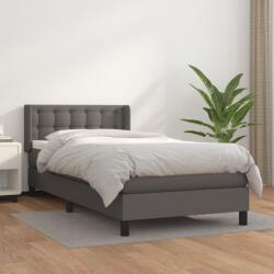 vidaXL szürke műbőr rugós ágy matraccal 100 x 200 cm (3130767)