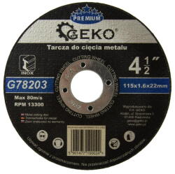 GEKO Fémvágó korong 115mm x 1, 6mm x 22mm 02096 (G78203)