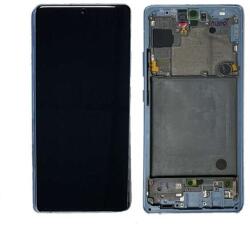 Samsung Galaxy A71 5G LCD + érintőpanel kerettel, kék, gyári, SM-A716 - pepita