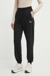 PUMA pantaloni de trening din bumbac HER culoarea negru, uni, 677889 PPYH-SPD0ZS_99X