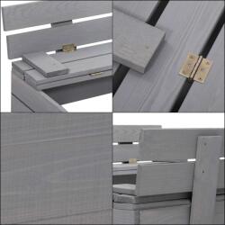 SPRINGOS Zárt homokozó 120x120 cm, impregnált fa ponyvával és köszörült, szürke (PS120P)