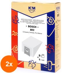 K&M Set 2 x Sac Aspirator pentru Bosch/Siemens Typ E, d, g, Hartie, 5 Saci + 1 Filtru, K&M (TIV-2xDUSTBAG-B02-PAP-K&M)