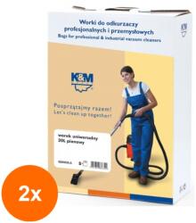 K&M Set 2 x 5 Saci Aspirator Universal 20 l, Hartie, K&M (TIV-2xDUSTBAG-QUNI20.A-PAP-K&M)