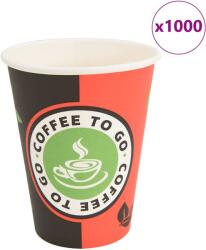 vidaXL 1000 db piros és fekete papír kávéscsészék 12oz 300ml (4102788)