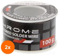 Chrome Set 2 x Fludor 100 g, 1.0 mm Sn60 Pb40 Chrome (TIV-2xTIN-100GR/1.0MM-CHR)