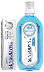 Sensodyne Pachet Promo Sensodyne: Pasta de Dinti Repair and Protect Whitening, 75 ml + Apa de Gura Cool Mint, 500 ml