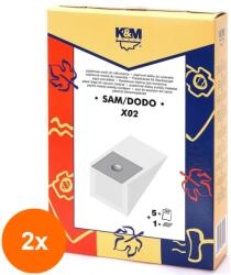 K&M Set 2 x Sac Aspirator, Model Universal, Hartie, 5 X Saci, K&M (TIV-2xDUSTBAG-X02-PAP-K&M)