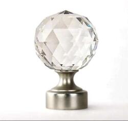  Elegáns Dupla Függönyrúd - Kristály Díszvéggel - 360 cm (CRISTAL-SILVER-02-360)