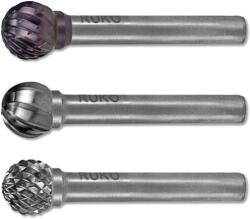 RUKO Freze Biax Forma D, Sferica, Dantura pentru Aluminiu, 12.0 X 11.0 / 51.0 X 6.0 (RK.116044A)
