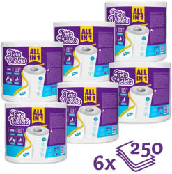 Violeta ALL IN 1 MAXI háztartási papírtörlő, 2 rétegű, 6 tekercs (1500 lap)