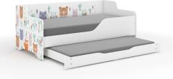  LILU gyerekágy laminált fronttal és oldallal 160x80cm matraccal és ágyazható ágyneműtartóval benne 140x70 cm matraccal - erdős (pepita-1603323)